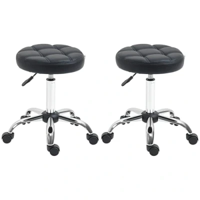 Abbildung von 2er Set Rollhocker Drehhocker mit Rädern Arbeitshocker höhenverstellbar drehbar Salon Hocker Salonst