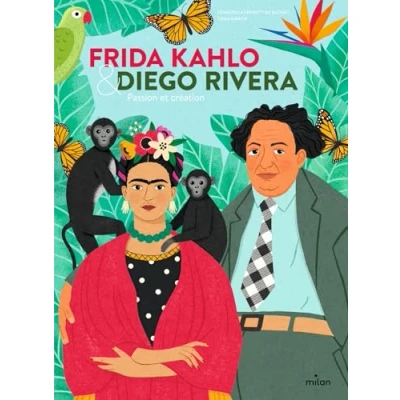 Abbildung von Frida Kahlo &amp; Diego Rivera. Passion et création