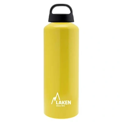 Abbildung von Laken Classic Alu Trinkflasche Weite Öffnung Schraubdeckel mit Schlaufe, BPA frei Aluminiumtrinkflasche, 750ml, Gelb