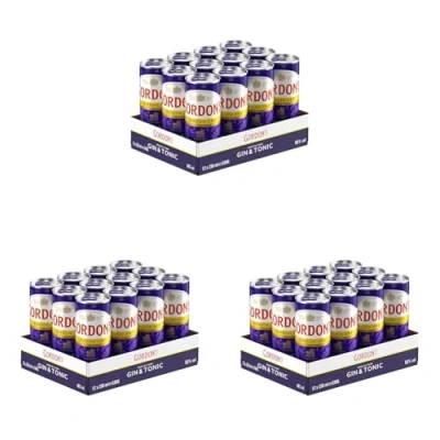 Abbildung von Gordon&#039;s London Dry Gin &amp; Tonic Water Mixgetränk mit klassischem Wachholder Geschmack Trinkfertige Dose für unterwegs gesellige Events 10% vol 12 x 250 ml EINWEG Mehrverpackung