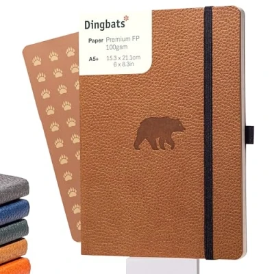 Abbildung von Dingbats* Tierwelt Notizbuch A5 Liniert Weicher Einband aus veganem Leder für Arbeit, Reisen, Universität mit elastischem Verschlussband