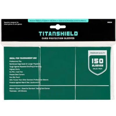 Abbildung von TitanShield Brettspiel Sammelkartenhüllen, Standardgröße, Deckschutz für MTG, Baseball Kollektion, Dropmix, Grün, 150 Stück