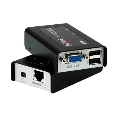 Abbildung von ATEN USB VGA Cat 5 Mini KVM Extender (1280 x 1024 bei 100 m), Sender und Empfänger, Kabelgebunden, m, Cat5, 1920 1200 Pixel, Schwarz