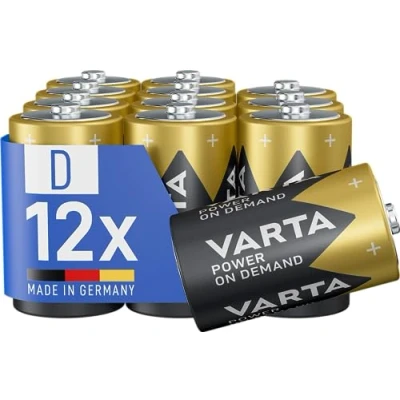 Abbildung von VARTA Batterien D Mono, 12 Stück, Power on Demand, Alkaline, Vorratspack, smart, flexibel, leistungsstark, ideal für Computerzubehör, Smart Home Geräte, Made in Germany [Exklusiv bei Amazon]