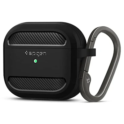 Abbildung von Spigen Rugged Armor Hülle Case kompatibel mit Airpods 3 Generation 2021 Mattschwarz