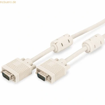 Abbildung von ASSMANN VGA Monitor Kabel HD15 5.0m 3Coax/7C 2xFerrit beige