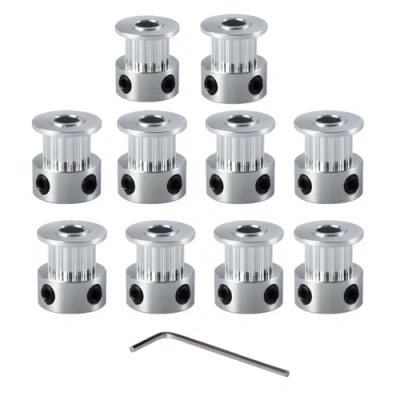Abbildung von Super Print GT2 Riemenscheibe Pulley 20 Zähne Teeth 5mm Bohrung Breite 6mm Aluminium 20T Rad für Zahnriemen 3D Drucker, CNC (10Stück)