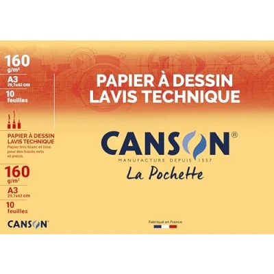 Abbildung von CANSON technisches Zeichenpapier, DIN A3, 160 g/qm, wei VE = 1