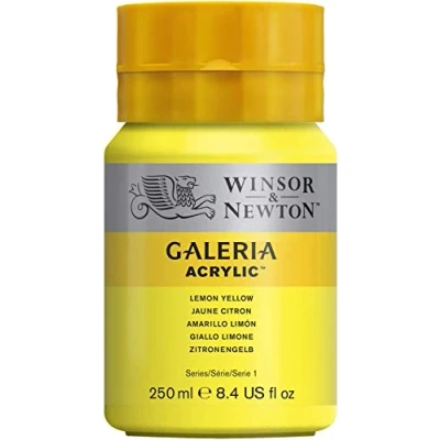 Abbildung von Winsor &amp; Newton 2137346 Galeria Acrylfarbe, hohe Pigmentierung, lichtecht, buttrige Konsistenz, 250 ml Tube Zitronengelb