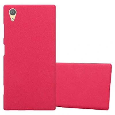 Abbildung von Cadorabo Hülle kompatibel mit Sony Xperia XA1 Plus Schutzhülle TPU Silikon Case Frost Design Slim Kratzfest Weiche Gummi Rundumschutz für in Rot