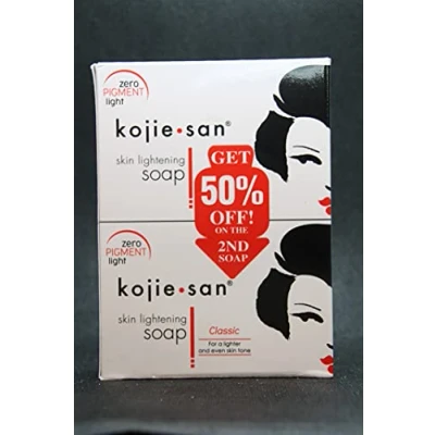 Abbildung von 4 x Kojie San Skin Lightening Kojisäure Seife 2 Bars 135 g + 1 YouLookLight Bildschirm/Telefon Reinigungstuch
