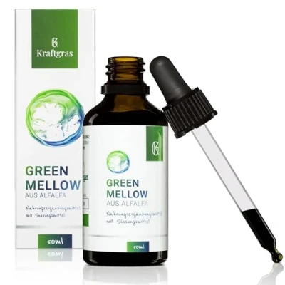Abbildung von Kraftgras Green Mellow Chlorophyll mit Pflanzen Extrakten &amp; L Tryptophan Tropfen, 1 er 1,00 St., 50 ml