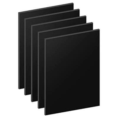 Abbildung von DRERIO 5 Stück Acrylplatten schwarz Acrylrohlinge rechteckige Acrylscheiben 25 x 20cm 2 mm große schwarze Kunststoffplatten dicke Schilder für die Bildmalerei DIY Crafts