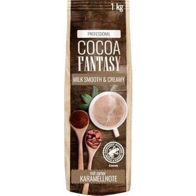 Abbildung von Cocoa Fantasy Milk Smooth &amp; Creamy, 1kg Kakao Pulver für cremige heiße Schokolade, Trinkschokolade, 14% Kakaoanteil