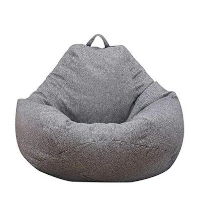Abbildung von BAODBF Bezug für Sitzsäcke ohne Füllung, Sitzsack klassischer Schlafzimmer, Büro, Wohnzimmer, Terrasse (Hellgrau, 100