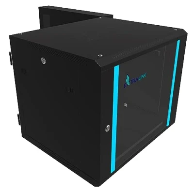 Abbildung von Netzwerkschrank Zweiteilig 19 Zoll 9 HE 600x600 Wandmontage selbstmontierender Rahmen abnehmbare Seitenwände für Switches UPS Server Netzwerkausrüstung Serverschrank Schwarz Rack