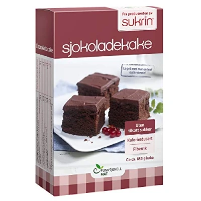 Abbildung von Sukrin Chocolate Cake / Schokoladenkuchen Backmischung ohne Zucker, mit Erythrit (375g)
