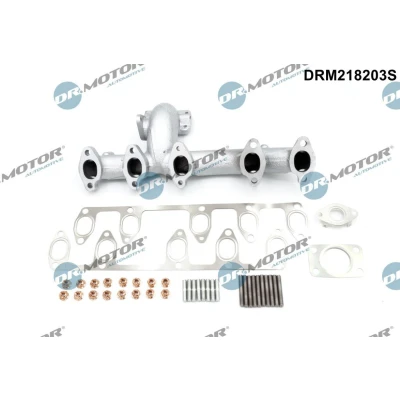 Abbildung von DR.MOTOR AUTOMOTIVE DRM218203S Abgaskrümmer mit Dichtungen Befestigungsmaterial, Schrauben VOLKSWAGEN: Crafter 30 50 Kastenwagen