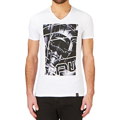 Abbildung von G STAR Herren T Shirt Lvn 1 Slm V S/S, Gr. Medium (Herstellergröße: M), Weiß (White)