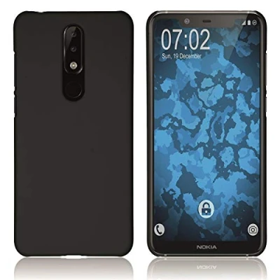 Abbildung von PhoneNatic case kompatibel mit Nokia 5.1 Plus Hülle schwarz gummiert Hard Cover