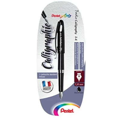 Abbildung von Pentel Tradio Calligraphy Füllfederhalter Kalligraphie feine Spitze 1,4 mm schwarz