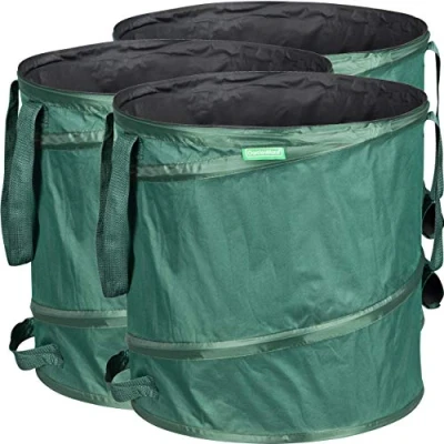 Abbildung von GardenMate 3x Pop up Gartensack 85l Selbstaufstellend aus robustem Polyester Oxford 600D Gewebe