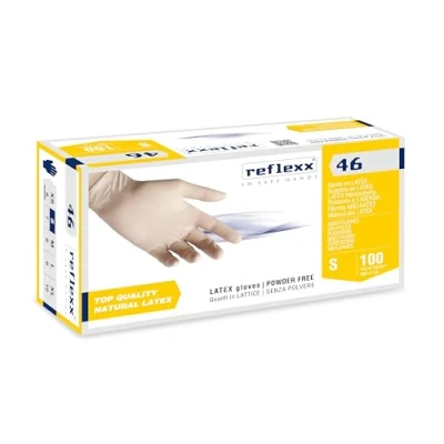 Abbildung von Reflexx R46, Handschuhe Latex puderfrei, S, Bernsteinfarben, 100