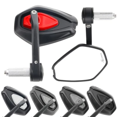 Abbildung von Area1 Universal Motorrad Spiegel für Lenker, 2 Stück Lenkerendenspiegel E geprüft, 360drehbarer Lenkerspiegel Motorrad, 7/8&quot; 22mm Seitenspiegel (Rot)