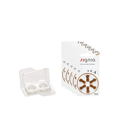 Abbildung von wns emg world Big Box Pack Siemens Signia Typ 312 Hörgerätebatterie Zinc Air PR41 ZL3, 30 Stück