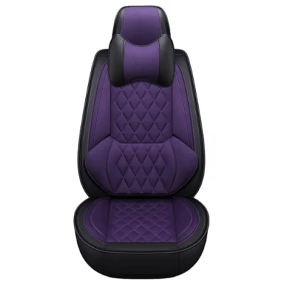 Abbildung von Eunncu Autositzbezüge komplettes Set Universal in Stylish Design Schonbezüge für Vordersitze und Rückbank Auto Sitzbezüge Airbag Kompatibel Premium Wasserdicht Sitzbezug, Lila