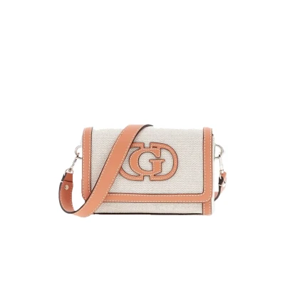 Abbildung von Guess Sebina FLAP Handtasche, Damen, Größe: One Size, Natural/orange