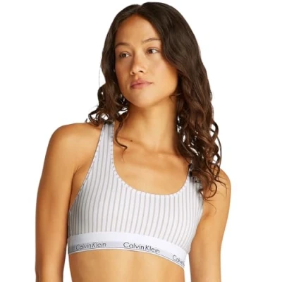 Abbildung von Calvin Klein Damen BH Bralette Unlined Sport, Mehrfarbig (Steady Stripe+Pelican), M