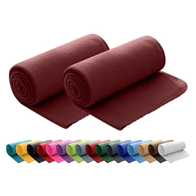 Abbildung von Wohndecke Polar Fleece, wometo, OEKO TEX®, 2 Fleecedecken mit Kettel Rand &amp; Anti Pilling
