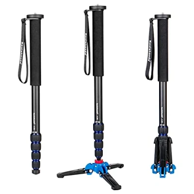 Abbildung von Koolehaoda Kamera Aluminium Einbeinstativ mit klappbarem Stativ,Max. Höhe 168cm