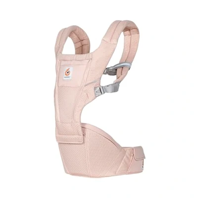 Abbildung von Ergobaby Alta Hip Seat Babytrage mit Babyhüftsitz für Babys und Kleinkinder ab 4 Monaten (5,5 kg 20,4 kg), Hüftsitz Trage Hüfttrage SoftFlex Mesh, Pink Quartz