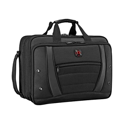 Abbildung von WENGER Synergy Laptop Tasche zum Umhängen Damen &amp; Herren, 17 Zoll Notebook, 19 l, Organizer, Büro Business Uni Reisen, Schwarz, 612475