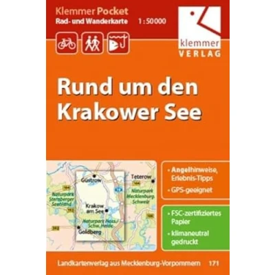 Abbildung von Klemmer Pocket Rad und Wanderkarte Rund um den Krakower See: GPS geeignet, Erlebnis Tipps auf der Rückseite, 1:50000