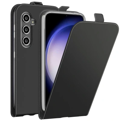 Abbildung von Samsung Galaxy S23 FE Hülle Kunstleder Accezz Flip Case Handyhülle Schwarz