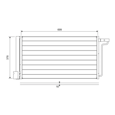 Abbildung von VALEO 822727 Klimakondensator mit Trockner 23 Aluminium 378 FORD: FOCUS 3 Turnier, C Max 2, Grand