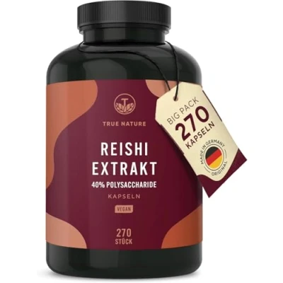 Abbildung von Reishi Pilz Extrakt 270 Kapseln Vegan TRUE NATURE St
