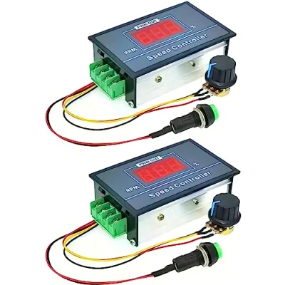 Abbildung von 2 Stück Geschwindigkeitsregler für Motor,PWM DC Motor Drehzahlregler 30A PWM Motordrehzahlregler 6, 12 V, 24 36 48 V,60V Mit Start Stop Schalter