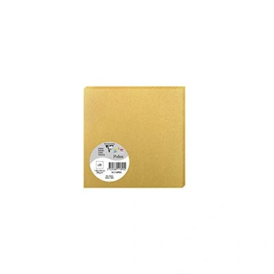 Abbildung von Clairefontaine 11890C Packung mit 25 Karten Pollen, 13,5x13,5cm, 210g, ideal für Ihre Korrespondenz und Einladungen, Gold, 1 Pack