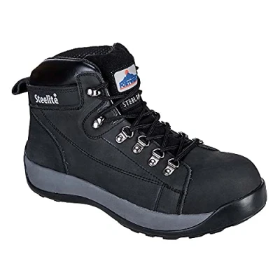 Abbildung von Portwest Steelite Mid Cut Nubuck Boot SB, Herren Sicherheitsschuhe, schwarz Größe: 37