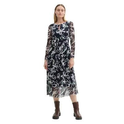 Abbildung von TOM Tailor Gemustertes Freizeitkleid, Damen, Größe: 36, Painterly floral design