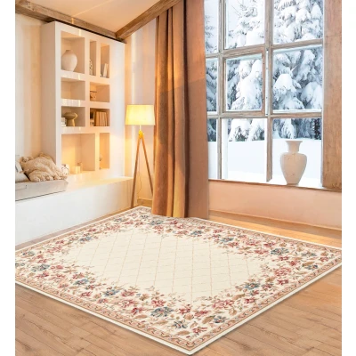 Abbildung von Home affaire Wollteppich &quot;Walchen&quot;, rechteckig, reine Wolle, Blumen Design, Wohnzimmer