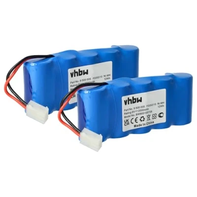 Abbildung von vhbw 2X NI MH Akku 2000mAh (6V) kompatibel mit Werkzeuge Somfy K8, K10, K12 Ersatz für Bosch 9 500 005, 9000163, FD252/10.
