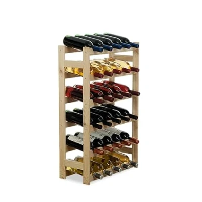 Abbildung von PROREGAL Weinregal PINOTWINE HxBxT 86x53x25cm 30 Flaschen Massives Kiefernholz Natur unbehandelt Weinhalter Weinständer Flaschenständer Flaschenregal Holzregal
