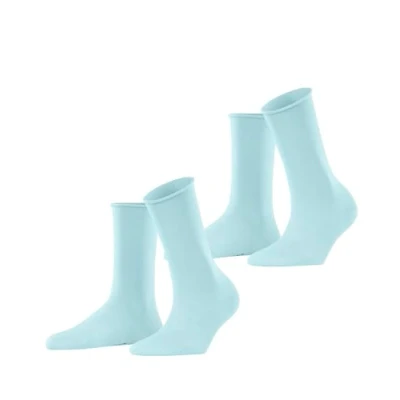 Abbildung von Esprit 2 PACK Feinste Unifarben Rollrand Socken Barely blue, Damen, Größe: 35 38, blue