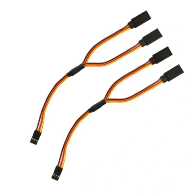 Abbildung von 2x Stück Servo Y Verlängerungskabel V Kabel Verlängerung Verteiler Splitter kompatibel zu JR Futaba Robbe Graupner Hitec 15cm 22AWG RC