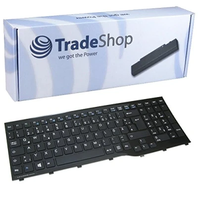 Abbildung von Trade Shop Premium Laptop Tastatur Notebook Keyboard Ersatz Deutsch QWERTZ mit Rahmen für Fujitsu Siemens Lifebook A552 AH552 ersetzt CP611954 01